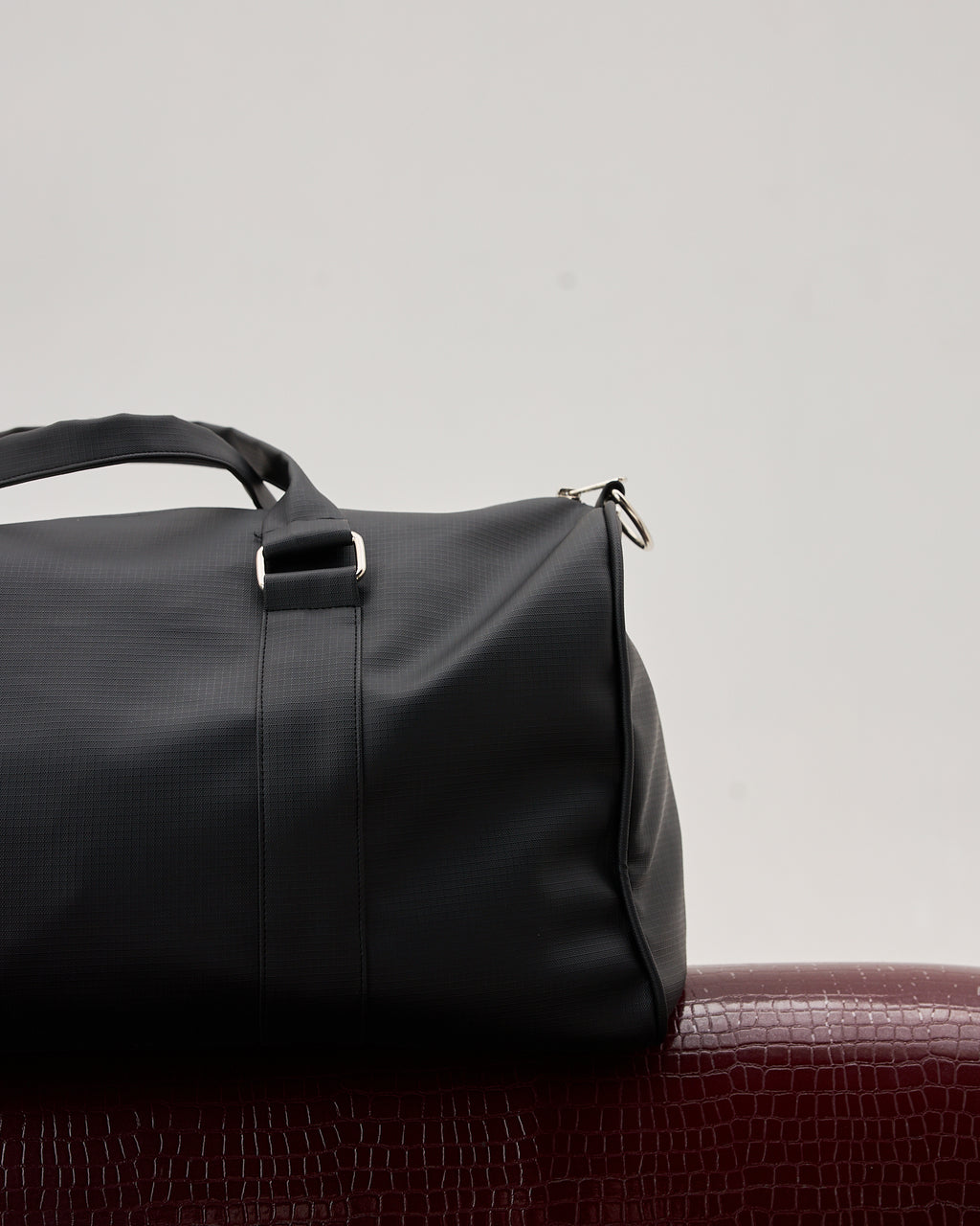 Men Noir Leather Duffel Bag #296