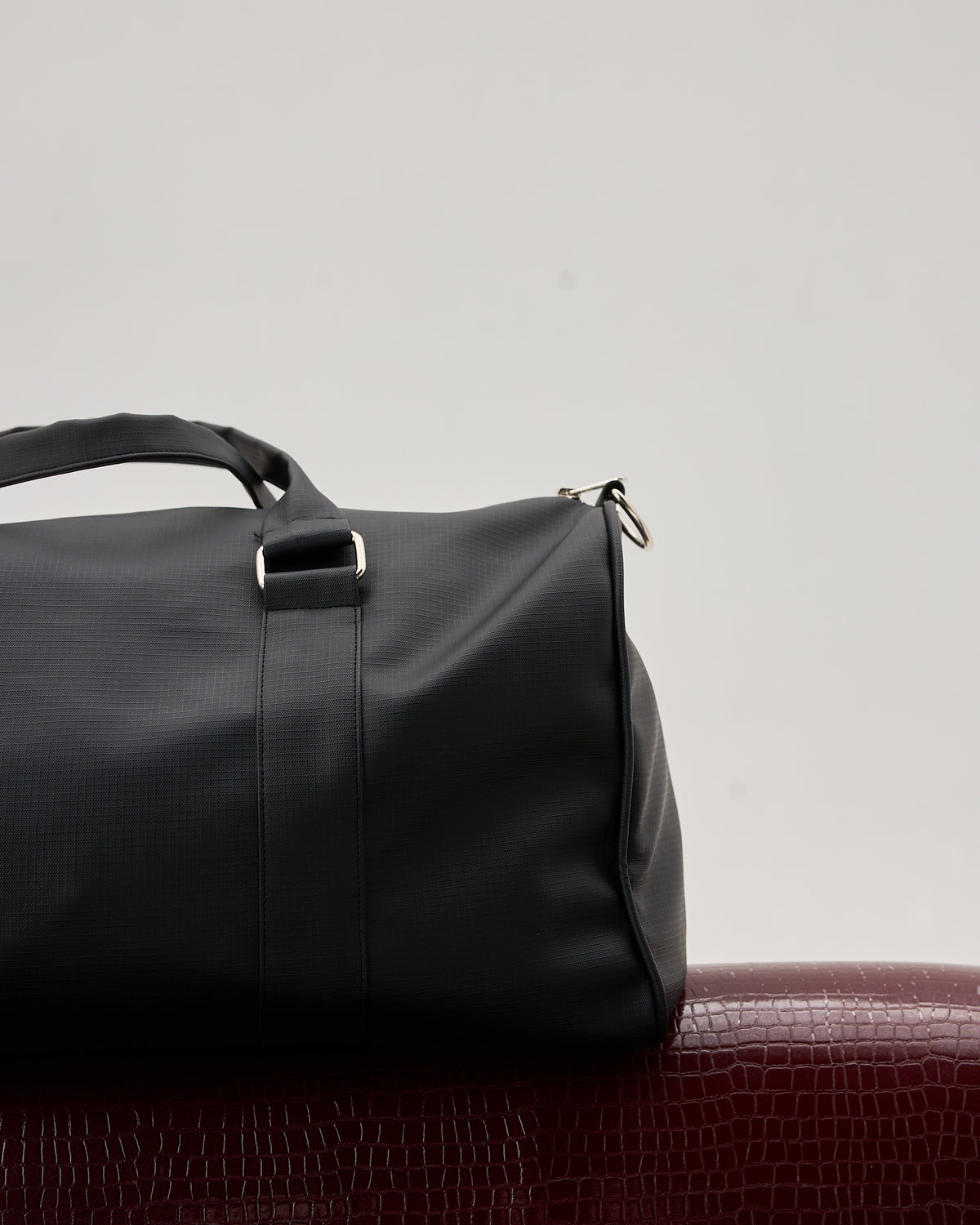 Men Noir Leather Duffel Bag #296