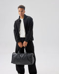 Men Noir Leather Duffel Bag #296